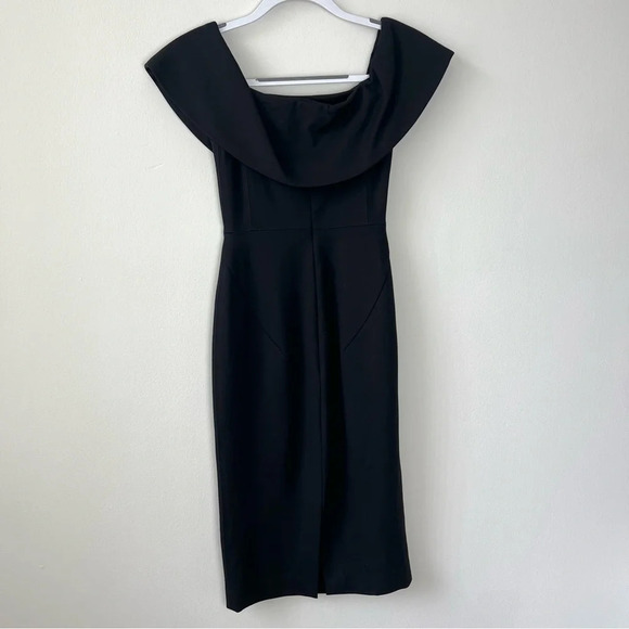 Aritzia Babaton Ruslan Off the Shoulder Bodycon Black Midi Dress - Picture 4 of 10